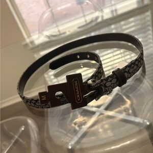 Coach Signature Black and Gray Women's Belt